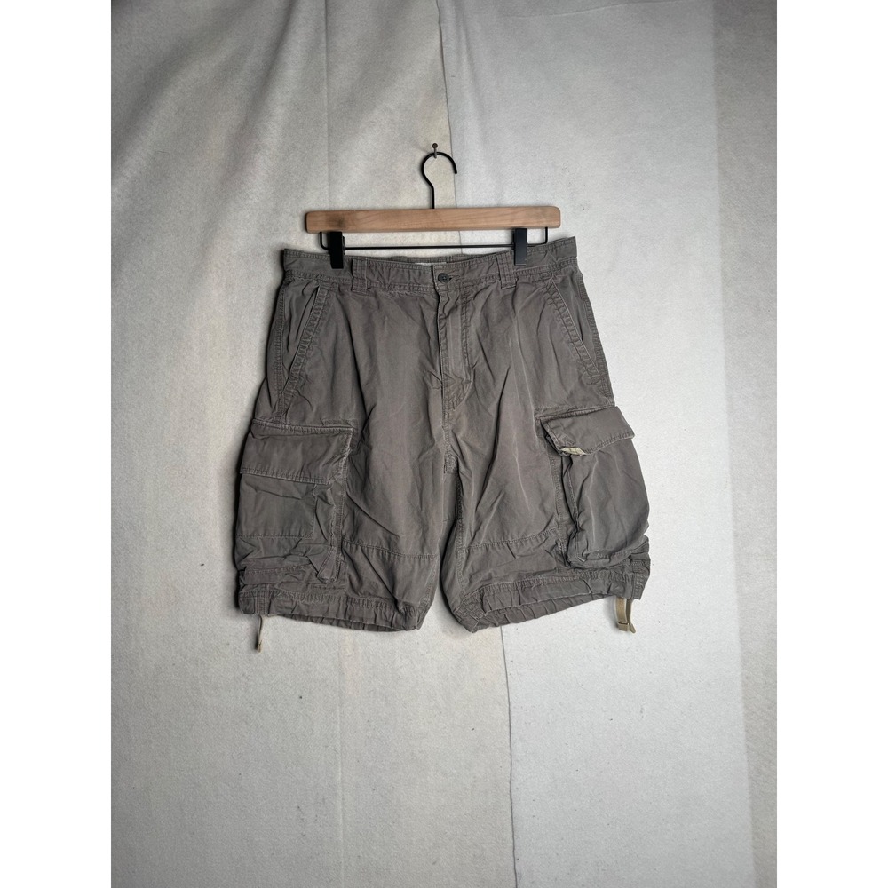 Gap Gapkhakis Mens Cargo Shorts Gray Brown Cotton Utility Hiking W32 10in Inseam